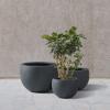 imageKante 199quot Dia Round Concrete Planter OutdoorIndoor Large Bowl Plant Pots with Drainage Hole and Rubber Plug for Garden Patio Balcony Home Pure WhiteCharcoal