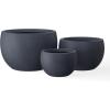 imageKante 199quot Dia Round Concrete Planter OutdoorIndoor Large Bowl Plant Pots with Drainage Hole and Rubber Plug for Garden Patio Balcony Home Pure WhiteCharcoal
