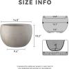 imageKante 199quot Dia Round Concrete Planter OutdoorIndoor Large Bowl Plant Pots with Drainage Hole and Rubber Plug for Garden Patio Balcony Home Pure WhiteWeathered Concrete