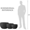 imageKante 199quot Dia Round Concrete Planter OutdoorIndoor Large Bowl Plant Pots with Drainage Hole and Rubber Plug for Garden Patio Balcony Home Pure WhiteBlack