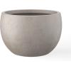 imageKante 199quot Dia Round Concrete Planter OutdoorIndoor Large Bowl Plant Pots with Drainage Hole and Rubber Plug for Garden Patio Balcony Home Pure WhiteWeathered Concrete