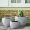 imageKante 199quot Dia Round Concrete Planter OutdoorIndoor Large Bowl Plant Pots with Drainage Hole and Rubber Plug for Garden Patio Balcony Home Pure WhiteSlate Gray