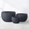 imageKante 199quot Dia Round Concrete Planter OutdoorIndoor Large Bowl Plant Pots with Drainage Hole and Rubber Plug for Garden Patio Balcony Home Pure WhiteDark Gray