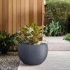 imageKante 199quot Dia Round Concrete Planter OutdoorIndoor Large Bowl Plant Pots with Drainage Hole and Rubber Plug for Garden Patio Balcony Home Pure WhiteCharcoal