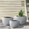 imageKante 199quot Dia Round Concrete Planter OutdoorIndoor Large Bowl Plant Pots with Drainage Hole and Rubber Plug for Garden Patio Balcony Home Pure WhiteSlate Gray