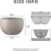 imageKante 199quot Dia Round Concrete Planter OutdoorIndoor Large Bowl Plant Pots with Drainage Hole and Rubber Plug for Garden Patio Balcony Home Pure WhiteWeathered Concrete