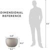 imageKante 199quot Dia Round Concrete Planter OutdoorIndoor Large Bowl Plant Pots with Drainage Hole and Rubber Plug for Garden Patio Balcony Home Pure WhiteWeathered Concrete