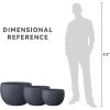 imageKante 199quot Dia Round Concrete Planter OutdoorIndoor Large Bowl Plant Pots with Drainage Hole and Rubber Plug for Garden Patio Balcony Home Pure WhiteCharcoal