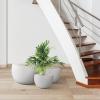 imageKante 199quot Dia Round Concrete Planter OutdoorIndoor Large Bowl Plant Pots with Drainage Hole and Rubber Plug for Garden Patio Balcony Home Pure WhitePure White