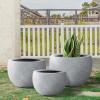 imageKante 199quot Dia Round Concrete Planter OutdoorIndoor Large Bowl Plant Pots with Drainage Hole and Rubber Plug for Garden Patio Balcony Home Pure WhiteSlate Gray