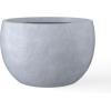 imageKante 199quot Dia Round Concrete Planter OutdoorIndoor Large Bowl Plant Pots with Drainage Hole and Rubber Plug for Garden Patio Balcony Home Pure WhiteSlate Gray