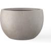 imageKante 199quot Dia Round Concrete Planter OutdoorIndoor Large Bowl Plant Pots with Drainage Hole and Rubber Plug for Garden Patio Balcony Home Pure WhiteWeathered Concrete