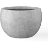 imageKante 199quot Dia Round Concrete Planter OutdoorIndoor Large Bowl Plant Pots with Drainage Hole and Rubber Plug for Garden Patio Balcony Home Pure WhiteNatural Concrete