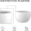 imageKante 199quot Dia Round Concrete Planter OutdoorIndoor Large Bowl Plant Pots with Drainage Hole and Rubber Plug for Garden Patio Balcony Home Pure WhitePure White