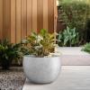 imageKante 199quot Dia Round Concrete Planter OutdoorIndoor Large Bowl Plant Pots with Drainage Hole and Rubber Plug for Garden Patio Balcony Home Pure WhiteNatural Concrete