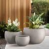imageKante 199quot Dia Round Concrete Planter OutdoorIndoor Large Bowl Plant Pots with Drainage Hole and Rubber Plug for Garden Patio Balcony Home Pure WhiteWeathered Concrete