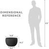 imageKante 199quot Dia Round Concrete Planter OutdoorIndoor Large Bowl Plant Pots with Drainage Hole and Rubber Plug for Garden Patio Balcony Home Pure WhiteBlack