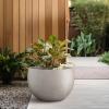 imageKante 199quot Dia Round Concrete Planter OutdoorIndoor Large Bowl Plant Pots with Drainage Hole and Rubber Plug for Garden Patio Balcony Home Pure WhiteWeathered Concrete