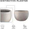 imageKante 199quot Dia Round Concrete Planter OutdoorIndoor Large Bowl Plant Pots with Drainage Hole and Rubber Plug for Garden Patio Balcony Home Pure WhiteWeathered Concrete