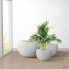 imageKante 199quot Dia Round Concrete Planter OutdoorIndoor Large Bowl Plant Pots with Drainage Hole and Rubber Plug for Garden Patio Balcony Home Pure WhitePure White
