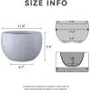 imageKante 199quot Dia Round Concrete Planter OutdoorIndoor Large Bowl Plant Pots with Drainage Hole and Rubber Plug for Garden Patio Balcony Home Pure WhiteSlate Gray