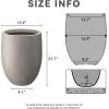 imageKante 217quot H White Concrete Tall Planter Large Outdoor Indoor Decorative Pot with Drainage Hole and Rubber Plug Modern Round Style for Home and GardenWeathered Concrete