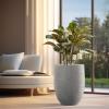 imageKante 217quot H White Concrete Tall Planter Large Outdoor Indoor Decorative Pot with Drainage Hole and Rubber Plug Modern Round Style for Home and GardenNatural Concrete
