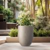 imageKante 217quot H White Concrete Tall Planter Large Outdoor Indoor Decorative Pot with Drainage Hole and Rubber Plug Modern Round Style for Home and GardenWeathered Concrete