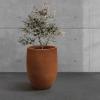 imageKante 217quot H White Concrete Tall Planter Large Outdoor Indoor Decorative Pot with Drainage Hole and Rubber Plug Modern Round Style for Home and GardenIron Oxide