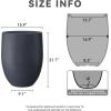 imageKante 217quot H White Concrete Tall Planter Large Outdoor Indoor Decorative Pot with Drainage Hole and Rubber Plug Modern Round Style for Home and GardenCharcoal