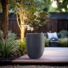 imageKante 217quot H White Concrete Tall Planter Large Outdoor Indoor Decorative Pot with Drainage Hole and Rubber Plug Modern Round Style for Home and GardenCharcoal