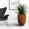 imageKante 217quot H White Concrete Tall Planter Large Outdoor Indoor Decorative Pot with Drainage Hole and Rubber Plug Modern Round Style for Home and GardenIron Oxide