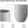 imageKante 217quot H White Concrete Tall Planter Large Outdoor Indoor Decorative Pot with Drainage Hole and Rubber Plug Modern Round Style for Home and GardenNatural Concrete