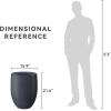 imageKante 217quot H White Concrete Tall Planter Large Outdoor Indoor Decorative Pot with Drainage Hole and Rubber Plug Modern Round Style for Home and GardenDark Gray