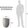 imageKante 217quot H White Concrete Tall Planter Large Outdoor Indoor Decorative Pot with Drainage Hole and Rubber Plug Modern Round Style for Home and GardenWeathered Concrete