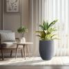 imageKante 217quot H White Concrete Tall Planter Large Outdoor Indoor Decorative Pot with Drainage Hole and Rubber Plug Modern Round Style for Home and GardenCharcoal