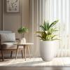 imageKante 217quot H White Concrete Tall Planter Large Outdoor Indoor Decorative Pot with Drainage Hole and Rubber Plug Modern Round Style for Home and GardenPure White