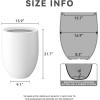 imageKante 217quot H White Concrete Tall Planter Large Outdoor Indoor Decorative Pot with Drainage Hole and Rubber Plug Modern Round Style for Home and GardenWhite