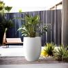 imageKante 217quot H White Concrete Tall Planter Large Outdoor Indoor Decorative Pot with Drainage Hole and Rubber Plug Modern Round Style for Home and GardenPure White