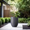 imageKante 217quot H White Concrete Tall Planter Large Outdoor Indoor Decorative Pot with Drainage Hole and Rubber Plug Modern Round Style for Home and GardenCharcoal