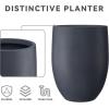 imageKante 217quot H White Concrete Tall Planter Large Outdoor Indoor Decorative Pot with Drainage Hole and Rubber Plug Modern Round Style for Home and GardenCharcoal
