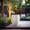imageKante 217quot H White Concrete Tall Planter Large Outdoor Indoor Decorative Pot with Drainage Hole and Rubber Plug Modern Round Style for Home and GardenPure White