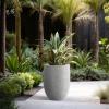 imageKante 217quot H White Concrete Tall Planter Large Outdoor Indoor Decorative Pot with Drainage Hole and Rubber Plug Modern Round Style for Home and GardenNatural Concrete