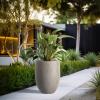 imageKante 217quot H White Concrete Tall Planter Large Outdoor Indoor Decorative Pot with Drainage Hole and Rubber Plug Modern Round Style for Home and GardenWeathered Concrete