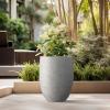 imageKante 217quot H White Concrete Tall Planter Large Outdoor Indoor Decorative Pot with Drainage Hole and Rubber Plug Modern Round Style for Home and GardenNatural Concrete