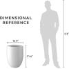 imageKante 217quot H White Concrete Tall Planter Large Outdoor Indoor Decorative Pot with Drainage Hole and Rubber Plug Modern Round Style for Home and GardenPure White