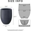 imageKante 217quot H White Concrete Tall Planter Large Outdoor Indoor Decorative Pot with Drainage Hole and Rubber Plug Modern Round Style for Home and GardenDark Gray
