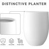 imageKante 217quot H White Concrete Tall Planter Large Outdoor Indoor Decorative Pot with Drainage Hole and Rubber Plug Modern Round Style for Home and GardenPure White