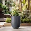 imageKante 217quot H White Concrete Tall Planter Large Outdoor Indoor Decorative Pot with Drainage Hole and Rubber Plug Modern Round Style for Home and GardenDark Gray