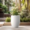 imageKante 217quot H White Concrete Tall Planter Large Outdoor Indoor Decorative Pot with Drainage Hole and Rubber Plug Modern Round Style for Home and GardenWhite